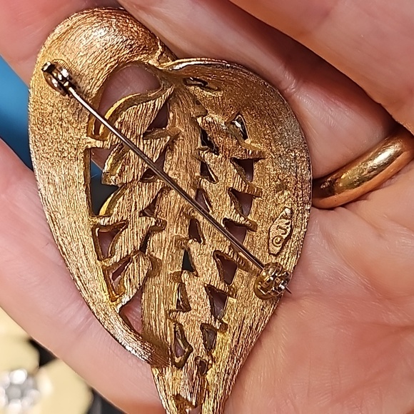 Vintage lot of 5 pieces of jewelry, JJ brooch, enamel flowers necklace - Picture 8 of 16